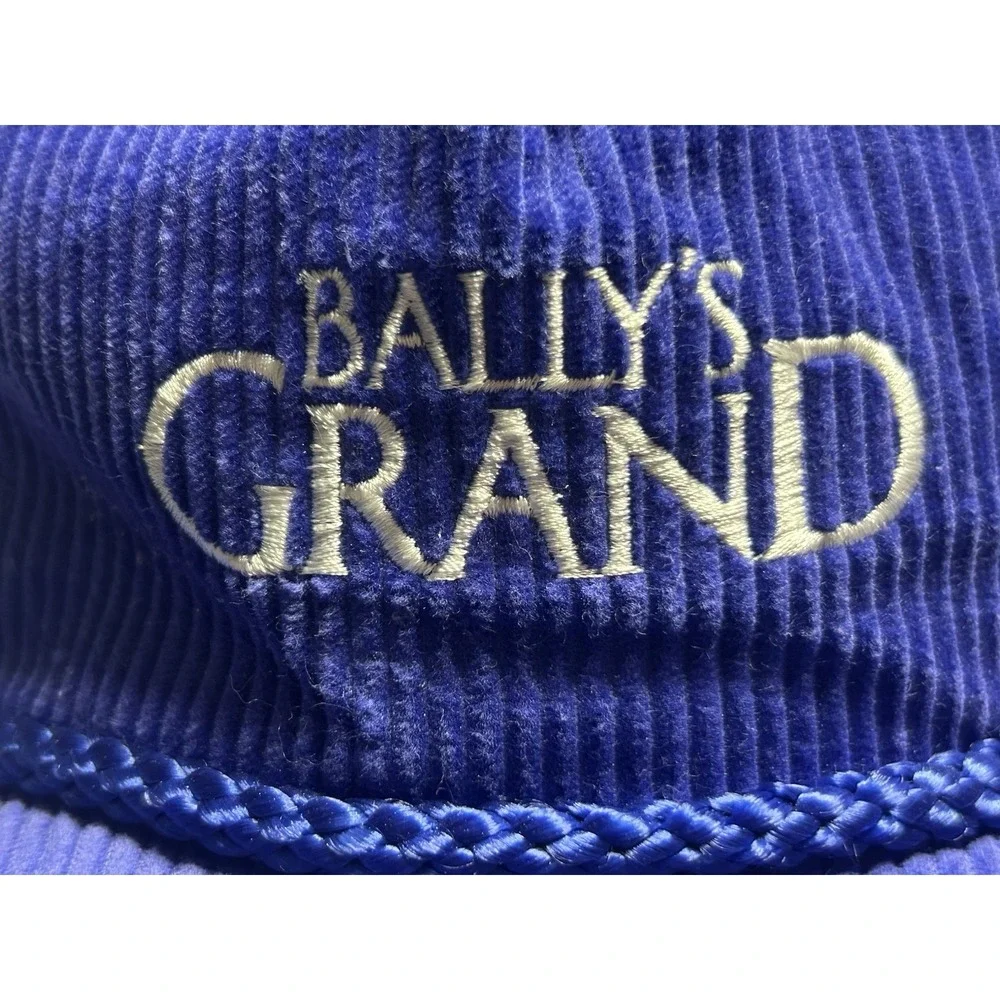 Vintage 80s 90s Bally's Grand Casino Atlantic City Corduroy Rope Hat Strapback